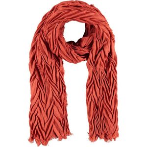 Sarlini Langwerpige Woven Plisse Sjaal Oranje