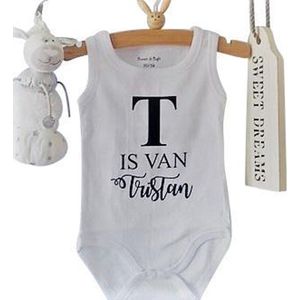 Geboorte Cadeau / Kraamcadeau Baby Rompertje met eigen naam tekst | Lange of korte mouw | zwart roze wit blauw | maat 50/56 of 62/68 |bedrukt bedrukken bedrukking opdruk laten maken  | Gepersonaliseerd geboortecadeau kraamgeschenk | Maud Mees James