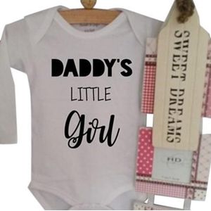 Baby Rompertje met tekst meisje tekst papa Daddy’s little Girl | Lange mouw | wit | maat 62-68