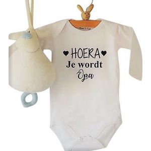 Baby Rompertje met Tekst HOERA! Je wordt opa Cadeau voor Zwangerschap | Bekendmaking | Aankondiging