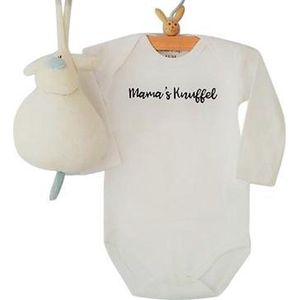 Baby Rompertje met tekst Baby  Mama's Knuffel | Lange mouw | wit | maat 62/68