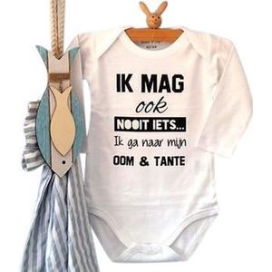 Baby Romper met tekst hoera oom en tante - Wit - Maat 50/56 zwangerschap  bekendmaking