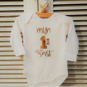 Rompertje baby met tekst  Mijn eerste 1ste Kerst my first Christmas| Lange mouw | wit goud | maat 50/56 mijn eerste kerstmis baby kleding kerst Kerstkleding kerstpakje aankondiging bekendmaking zwangerschap cadeau voor de liefste aanstaande