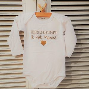 Rompertje Hoezo de kerstman? Ik heb mama | Lange mouw | wit | maat 50/56 | cadeau mijn 1e eerste kerstmis of zwangerschapsaankondiging baby