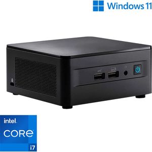 Intel NUC Mini PC met Core i7-1260P - 64GB RAM - 2000GB NVMe M.2 SSD - 2x HDMI - WiFi - Bluetooth - Windows 11 Pro (NC-373398)