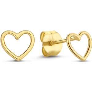 Isabel Bernard Belleville Amore 14 karaat gouden oorknoppen met hartje voor dames