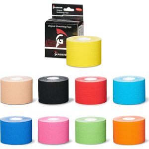 Gladiator Sports Kinesiotape - Kinesiologie tape - Bandage Tape - Hooikoortstape - Vermindert Hooikoorts Klachten - Per Rol - Geel