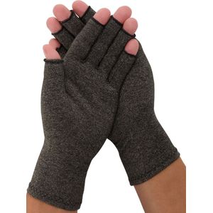 Dunimed Reuma Artritis Handschoenen + Antisliplaag – Compressie Handschoenen + Antisliplaag – Grijs - M