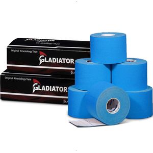 Gladiator Sports Kinesiotape - Kinesiologie Tape - Waterbestendige & Elastische Sporttape - Fysiotape - Medical Tape - 6 Rollen - Blauw