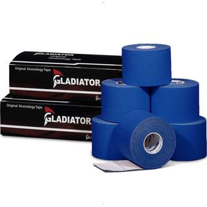 Gladiator Sports Kinesiotape - Kinesiologie Tape - Waterbestendige & Elastische Sporttape - Fysiotape - Medical Tape - 6 Rollen - Donkerblauw