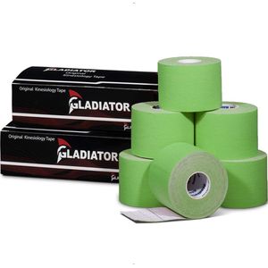 Gladiator Sports Kinesiotape - Kinesiologie Tape - Waterbestendige & Elastische Sporttape - Fysiotape - Medical Tape - 6 Rollen - Groen