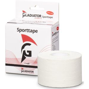 Gladiator Sports Sporttape - Blessure Tape - Fysio Tape Elastisch - Voetbal Tape - Hardloop Tape - Wit - 1 Rol