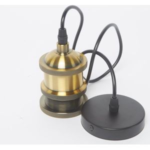 Fitting E40 messing met plafondplaat 9cm