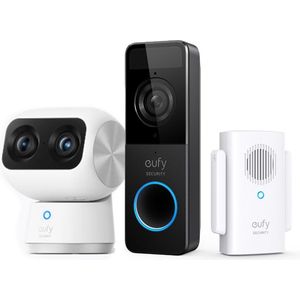 eufy Security Doorbell -Video Deurbel C211 Wi-Fi + 4K HQ S350 camera (incl 16GB SD Kaart)