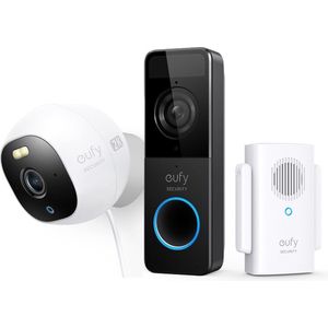 eufy Security -Video Deurbel C211 Wi-Fi + E220 indoor camera met 24/7 opname (incl 16GB SD Kaart)