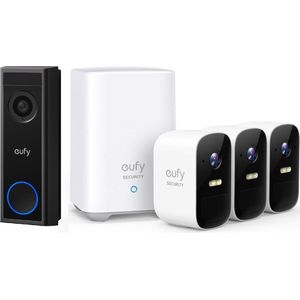 Eufy - Eufycam 2C - Draadloze Beveiligingsset - 3 Camera's - 2K FHD Video Deurbel