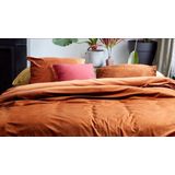 At Home by BeddingHouse Tender dekbedovertrek - Eenpersoons - 140x200/220 - Steenrood