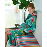 Pip Studio - Good Evening - Badjas - Groen - 100% Katoen - Bloemendessin