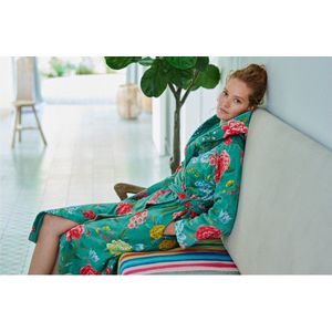 Pip Studio - Good Evening - Badjas - Groen - 100% Katoen - Bloemendessin