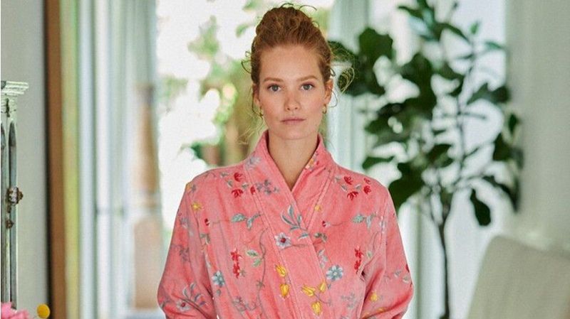 Badjas Pip Studio Les Fleurs - Roze