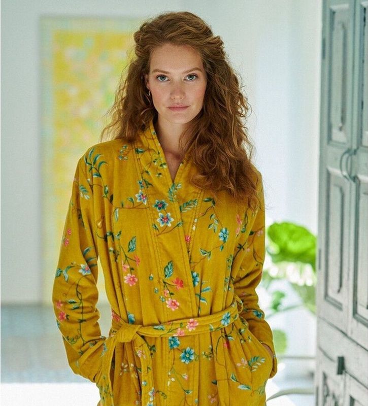 Badjas Pip Studio Les Fleurs Geel