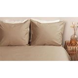 Ambiante - Cotton Uni - Dekbedovertrek - Khaki - Eenpersoons 140x200/220
