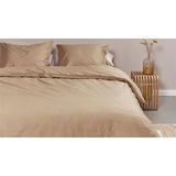 Ambiante - Cotton Uni - Dekbedovertrek - Khaki - Eenpersoons 140x200/220