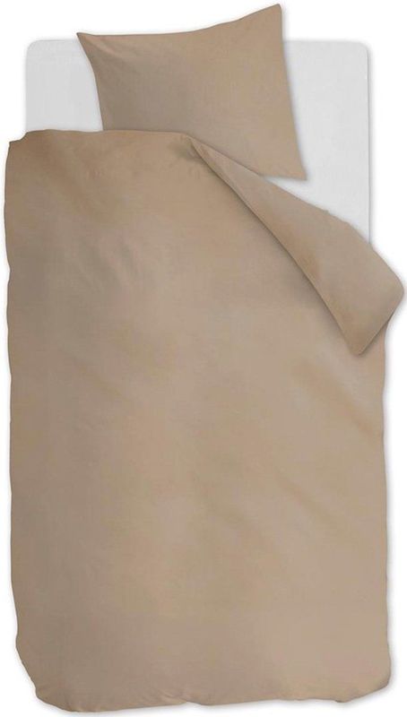 Ambiante - Cotton Uni - Dekbedovertrek - Khaki - Eenpersoons 140x200/220