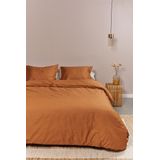 Ambiante Cotton Uni dekbedovertrek - Eenpersoons - 140x200/220 - Oranje