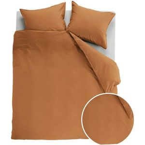 Ambiante Cotton Uni dekbedovertrek - Eenpersoons - 140x200/220 - Oranje