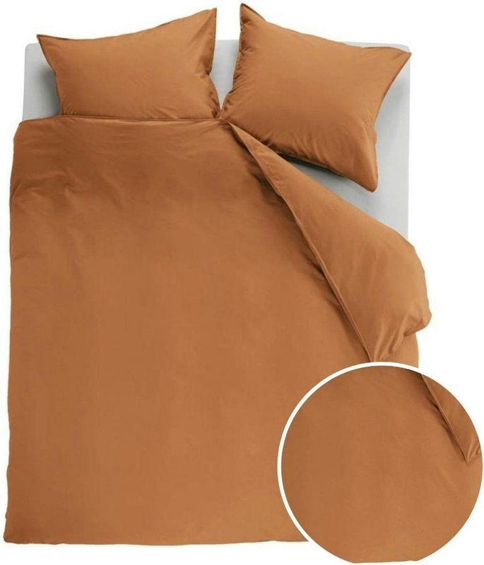Ambiante Cotton Uni dekbedovertrek - Eenpersoons - 140x200/220 - Oranje