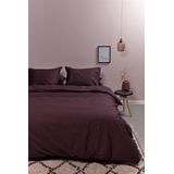 Ambiante Cotton Uni Dekbedovertrek - Extra breed - 260x200/220 cm - Donkerrood
