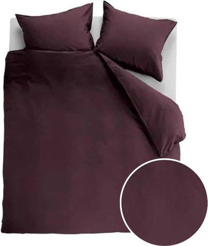 Ambiante Cotton Uni Dekbedovertrek - Extra breed - 260x200/220 cm - Donkerrood