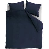 Ambiante Cotton Uni Dekbedovertrek - Tweepersoons - 200x200/220 cm - Donkerblauw