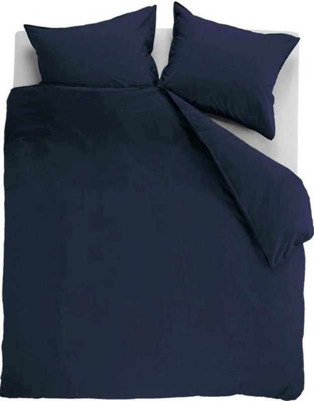 Ambiante Cotton Uni Dekbedovertrek - Tweepersoons - 200x200/220 cm - Donkerblauw