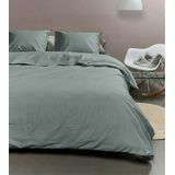Ambiante Cotton Uni Dekbedovertrek - Extra breed - 260x200/220 cm - Groen