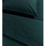 Ambiante Cotton Uni Dekbedovertrek - Eenpersoons - 140x200/220 cm - Donkergroen
