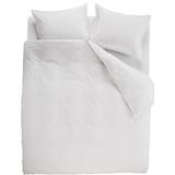 Ambiante Cotton Uni dekbedovertrek - Lits-Jumeaux - 240x200/220 - Wit
