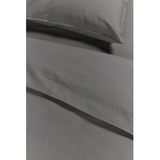 Ambiante Cotton Uni dekbedovertrek - Eenpersoons - 140x200/220 - Grijs
