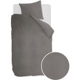 Ambiante Cotton Uni dekbedovertrek - Eenpersoons - 140x200/220 - Grijs