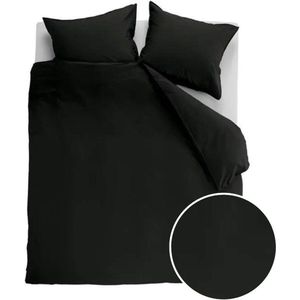 Ambiante Cotton Uni Dekbedovertrek - Tweepersoons - 200x200/220 cm - Zwart