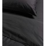 Ambiante - Cotton Uni - Dekbedovertrek - Antraciet - Eenpersoons - 140x200/220 cm