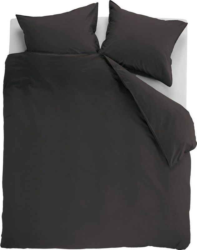 Ambiante Cotton Uni dekbedovertrek - Tweepersoons - 200x200/220 - Antraciet