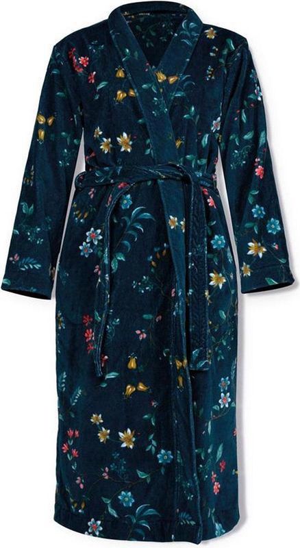 Pip Studio - Les Fleurs - Badjas - Donkerblauw - 100% Katoen Terry Velour