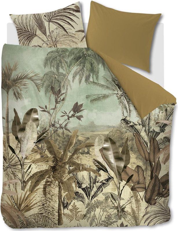 Beddinghouse Banda dekbedovertrek - Eenpersoons - 140x200/220 - Groen