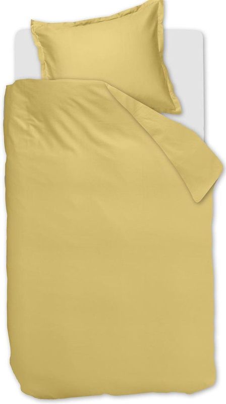 Ambiante Satin Uni dekbedovertrek - Eenpersoons - 140x200/220 - Licht geel