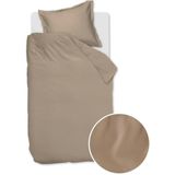 Ambiante Satin Uni dekbedovertrek - Eenpersoons - 140x200/220 - Taupe