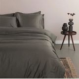 Ambiante Satin Uni dekbedovertrek - Lits-Jumeaux - 240x200/220 - Donker Grijs