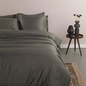 Ambiante Satin Uni dekbedovertrek - Lits-Jumeaux - 240x200/220 - Donker Grijs