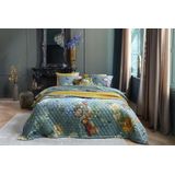 Beddinghouse - Partout des Fleurs - Bedsprei - Groen - Fluweel - 260 x 180 cm